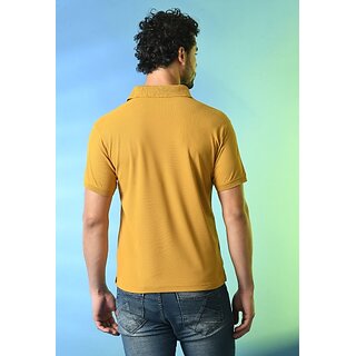 Trendy Men PrintCultr Solid Men Polo Neck Polyester Yellow T-Shirt 2025 at ShopCircuit | ONDC