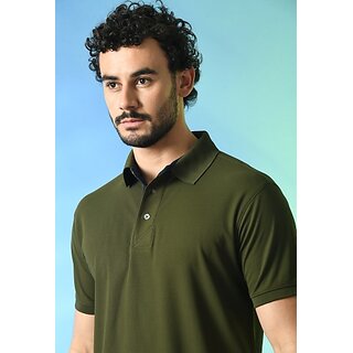New Men PrintCultr Solid Men Polo Neck Polyester Green T-Shirt 2025 at ShopCircuit | ONDC