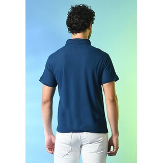 Stylish Men PrintCultr Solid Men Polo Neck Polyester Dark Blue T-Shirt 2025 at ShopCircuit | OND