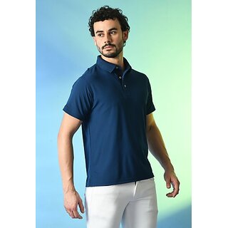 Stylish Men PrintCultr Solid Men Polo Neck Polyester Dark Blue T-Shirt 2025 at ShopCircuit | OND