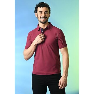 Trendy Men PrintCultr Solid Men Polo Neck Polyester Brown T-Shirt 2025 at ShopCircuit | ONDC