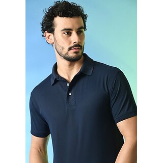 New Men PrintCultr Solid Men Polo Neck Polyester Blue T-Shirt 2025 at ShopCircuit | ONDC