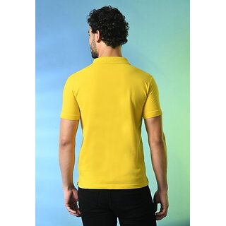 Modern Men PRINTCULTR Men Solid Polo Neck Polyester Yellow T-Shirt 2025 at ShopCircuit | ONDC
