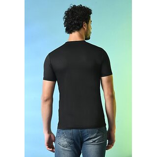 Best Men PrintCultr Solid Men Round Neck Polyester Black T-Shirt 2025 at ShopCircuit | ONDC