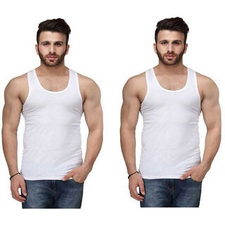 Latest Men (Pack of 2) PrintCultr Men Solid Pure Cotton Sleeveless Vest For Mens 2025 at ShopCir