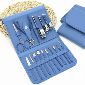 16-in-1 Professional Manicure Pedicure Kit  Stainless Steel Nail Care Set with Clippers & Cuticle Tools