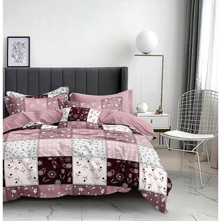Double Bed Printed Cotton Blend Bedsheet with Two Pillow Covers Double Bed Printed Cotton Blend Bedsheet with Two Pillow Covers
