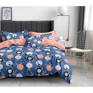 Double Bed Printed Cotton Blend Bedsheet with Two Pillow Covers Double Bed Printed Cotton Blend Bedsheet with Two Pillow Covers