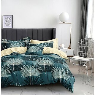 Double Bed Printed Cotton Blend Bedsheet with Two Pillow Covers Double Bed Printed Cotton Blend Bedsheet with Two Pillow Covers