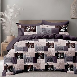 Double Bed Printed Cotton Blend Bedsheet with Two Pillow Covers Double Bed Printed Cotton Blend Bedsheet with Two Pillow Covers