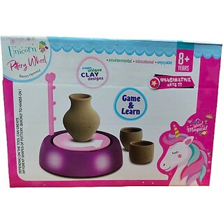Unicorn Pottery Wheel Toy Set for Kids Clay Art Craft Kit Educational DIY Pot Making Set Creative Toy for 8+ Yea Unicorn Pottery Wheel Toy Set for Kids Clay Art Craft Kit Educational DIY Pot Making Set Creative Toy for 8+ Yea