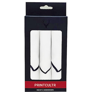 (Pack Of 3) Print cultr Cotton Men White Casual Style Handkerchief (Pack Of 3) Print cultr Cotton Men White Casual Style Handkerchief