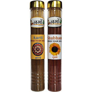                       Aarti & Shubham Agarbatti Pack of 2- (100 grams each) with free stand                                              