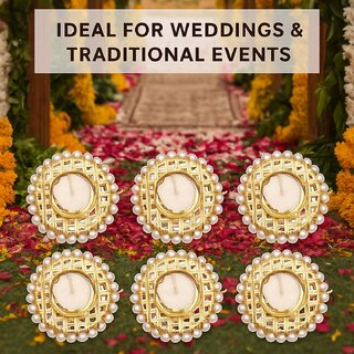 Tiny Shiny Tea Light Candle Diya Holder Set for Home Office Decoration Puja Articles Decor Pack of 6 Tiny Shiny Tea Light Candle Diya Holder Set for Home Office Decoration Puja Articles Decor Pack of 6