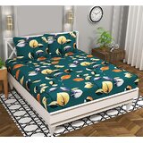 Quirky Home Premium 120 TC Cotton Blend Flat Double Bedsheets with 2 P..