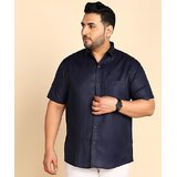 PrintCultr PLUS Plus Size Men Regular Fit Solid Curved Collar Casual S..