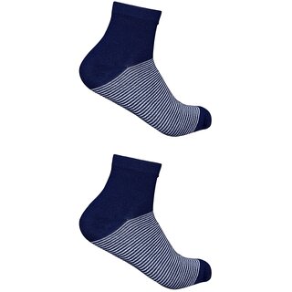                       Ribbify Stylish Cotton Socks for Men  Pack of 2 Navy Blue                                              