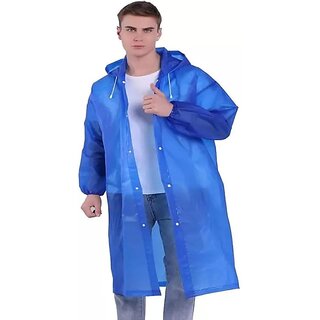 Men's Polyester Long RainCoat Pocho Barsaati with Adjustable Cap and Cover (Pack of 1) Men's Polyester Long RainCoat Pocho Barsaati with Adjustable Cap and Cover (Pack of 1)