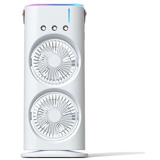 Double Ended Mist Spray Cooler Fan, USB Rechargeable Mini Desktop Cooler with Water Mist, Portable Travel Cooling Device for Office and Home, Ideal Summer Gift Double Ended Mist Spray Cooler Fan, USB Rechargeable Mini Desktop Cooler with Water Mist, Portable Travel Cooling Device for Office and Home, Ideal Summer Gift