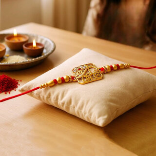 Gold Plated Religious Rakhi - Rakshabandhan Jai Shri Ram Design Rakhee for Bhaiya/Bhabhi - Pack of 1 Gold Plated Religious Rakhi - Rakshabandhan Jai Shri Ram Design Rakhee for Bhaiya/Bhabhi - Pack of 1