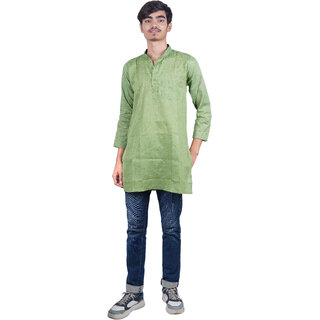 Kid Kupboard Cotton Boys Kurta, Green, Full-Sleeves, Above 14 Years KIDS7682 Kid Kupboard Cotton Boys Kurta, Green, Full-Sleeves, Above 14 Years KIDS7682