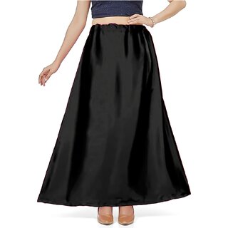                       Black Color Satin Petticot Free Size                                              