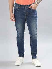 Meghz Mid Rise Slim Fit Blue Jeans for Mens
