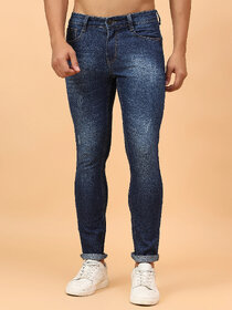Meghz Mid Rise Slim Fit Dark Blue Jeans for Mens