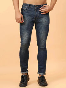 Meghz Mid Rise Slim Fit Dark Blue Jeans for Mens