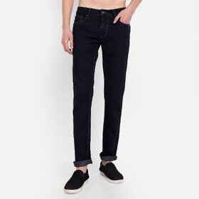 Meghz Mid Rise Slim Fit Dark Blue Jeans for Mens