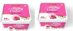 My Dreem Milky Cube Rose Flavored Bar  70 Pieces  Creamy Milk Toffee with Floral Twist  (Pack of 2 x 35 Pieces)