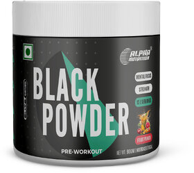 Alpha Nutrition Black Pre-Workout  90 g (Blueberry)  10 Servings  Fast-Acting Pre-Workout Formula  Ins