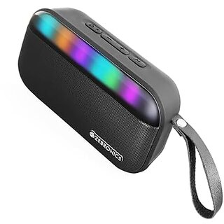 ZEBRONICS County 7 Portable Bluetooth Speaker 8 Watts Upto 15 Hours Playback Passive Radiator BTv5.3 mSD TWS USB RGB LED Call Function Carry Loop (Black) ZEBRONICS County 7 Portable Bluetooth Speaker 8 Watts Upto 15 Hours Playback Passive Radiator BTv5.3 mSD TWS USB RGB LED Call Function Carry Loop (Black)