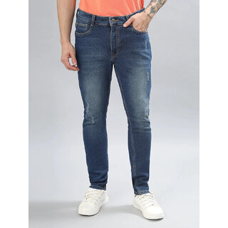 Meghz Mid Rise Slim Fit Blue Jeans for Mens
