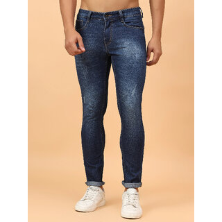 Meghz Mid Rise Slim Fit Dark Blue Jeans for Mens