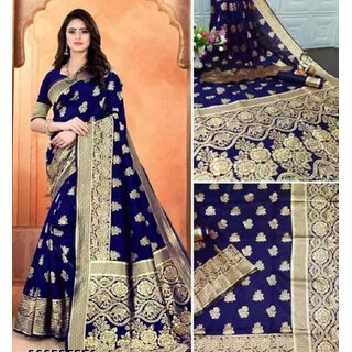                       LEAFSY Self Design Banarasi Jacquard Saree (Maroon)                                              