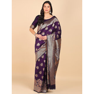 LEAFSY Self Design Banarasi Jacquard Saree (Magenta) LEAFSY Self Design Banarasi Jacquard Saree (Magenta)