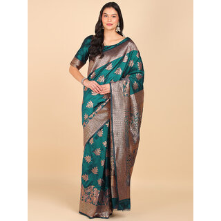 LEAFSY Self Design Banarasi Jacquard Saree (Grey) LEAFSY Self Design Banarasi Jacquard Saree (Grey)