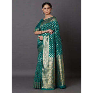 LEAFSY Self Design Banarasi Jacquard Saree (Light Green) LEAFSY Self Design Banarasi Jacquard Saree (Light Green)