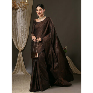 LEAFSY Embellished Banarasi Pure Silk Saree (Black) LEAFSY Embellished Banarasi Pure Silk Saree (Black)