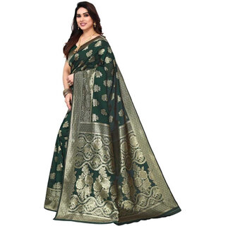 Self Design Banarasi Jacquard Saree (Green) Self Design Banarasi Jacquard Saree (Green)