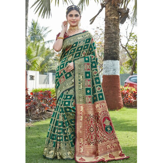 LEAFSY Woven Banarasi Pure Silk Saree (Green) LEAFSY Woven Banarasi Pure Silk Saree (Green)
