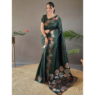 LEAFSY Woven Banarasi Jacquard Saree (Purple) LEAFSY Woven Banarasi Jacquard Saree (Purple)