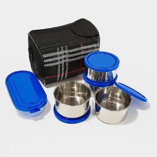 William Stainless Steel Lunch Box , 5 containers with Bag, 1450 ml , For school and offices William Stainless Steel Lunch Box , 5 containers with Bag, 1450 ml , For school and offices