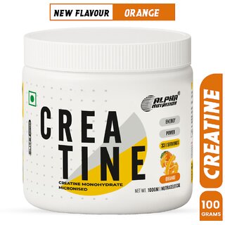                       Alpha Nutrition Creatine Monohydrate Micronised  100 g (Orange)  33 Servings  Strength  Muscle Support                                              