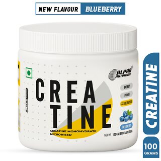 Alpha Nutrition Creatine Monohydrate Micronised  100 g (Blueberry)  33 Servings  Strength  Muscle Support