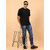 Meghz Mid Rise Slim Fit Dark Blue Jeans for Mens