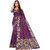 LEAFSY Embellished Banarasi Pure Silk Saree (Purple)