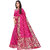 LEAFSY Embellished Banarasi Pure Silk Saree (Pink)