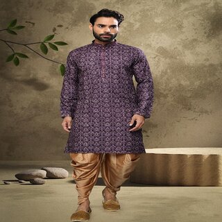                       Raivat Ethnic Purple Colour Cotton Digital Print Kurta Pajama 1553                                              
